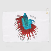 Serviette De Golf Crowntail betta fish dessin animé (Horizontal)