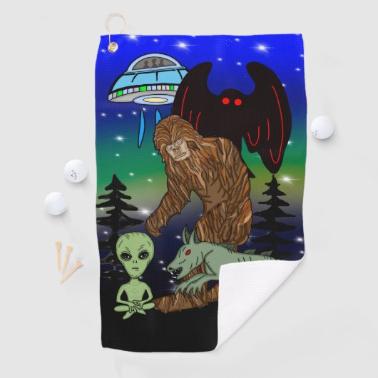 Serviette De Golf Cryptid Big Foot Alien Mothman UFO Chupacabra (En situation)