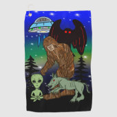 Serviette De Golf Cryptid Big Foot Alien Mothman UFO Chupacabra (Devant)