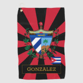 Serviette De Golf Cuba Golf & Premium drapeau cubain / Patriotes (Devant)