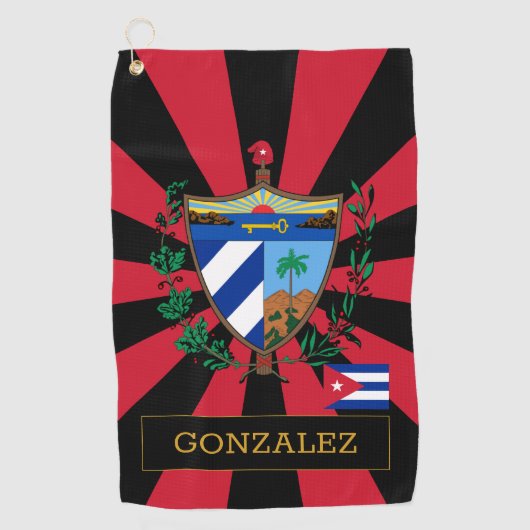 Serviette De Golf Cuba Golf & Premium drapeau cubain / Patriotes (Devant)