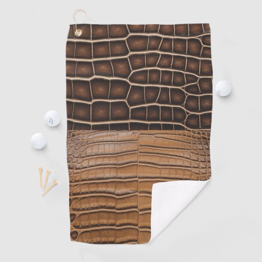 Serviette De Golf Cuir Brown Faux Alligator (En situation)