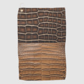 Serviette De Golf Cuir Brown Faux Alligator (Devant)