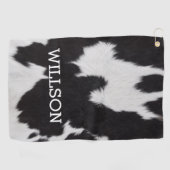 Serviette De Golf Cuir de vache noir et blanc (Horizontal)