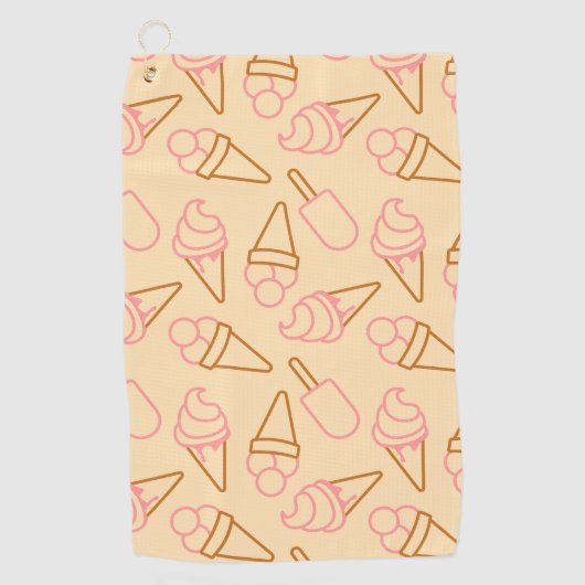 Serviette De Golf Cuisine estivale avec contours de glace (Devant)