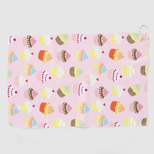 Serviette de golf Cupcake Party (Horizontal)