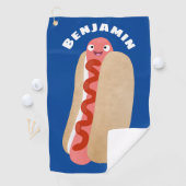 Serviette De Golf Curieux hot dog Weiner dessin animé (En situation)
