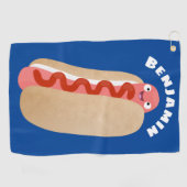 Serviette De Golf Curieux hot dog Weiner dessin animé (Horizontal)
