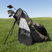 Serviette De Golf Curles Design noir et blanc (Vert)