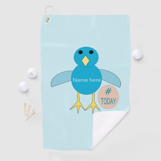 Serviette De Golf Custom Blue Birthday Garçon Chick Golf Serviette (En situation)