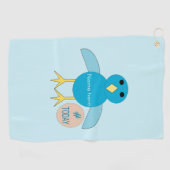 Serviette De Golf Custom Blue Birthday Garçon Chick Golf Serviette (Horizontal)