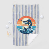 Serviette De Golf Custom Coastal/nautical/beach marlin sunset (En situation)