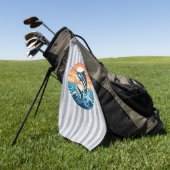 Serviette De Golf Custom Coastal/nautical/beach marlin sunset (Vert)