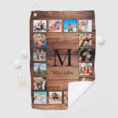 Serviette De Golf Custom Family Photo Collage Reclaimed Wood (En situation)
