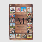 Serviette De Golf Custom Family Photo Collage Reclaimed Wood (Devant)
