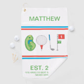 Serviette De Golf Custom Golf player Nom est un devis inspirant (En situation)