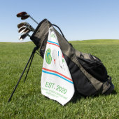 Serviette De Golf Custom Golf player Nom est un devis inspirant (Vert)