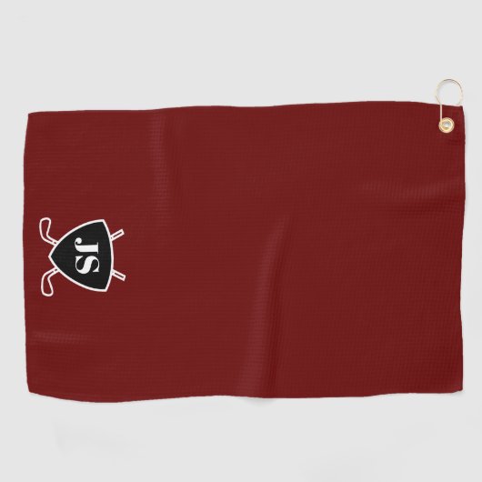 Serviette De Golf Custom Modern Golf Thème Logo Monogramme Golf Serv (Horizontal)