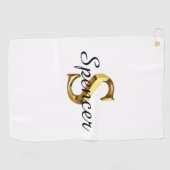 Serviette De Golf Custom Monogram Golf Towel | Personalized Name  (Horizontal)