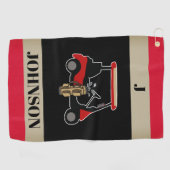 Serviette De Golf Custom Monogrammed Personalized Two-Tone (Horizontal)