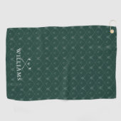 Serviette De Golf Custom Name Golf Clubs Pattern Emerald Green (Horizontal)