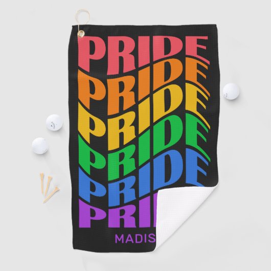 Serviette De Golf Custom Name Pride (En situation)