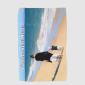 Serviette De Golf Custom Photo Golf Towel Gift Personalized Text (Devant)