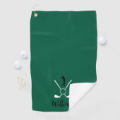 Serviette De Golf Custom Script Name Golf Clubs Navy Blue Golf (En situation)