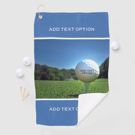 Serviette De Golf Custom Text Golf Drive Blue Golf Towne (En situation)