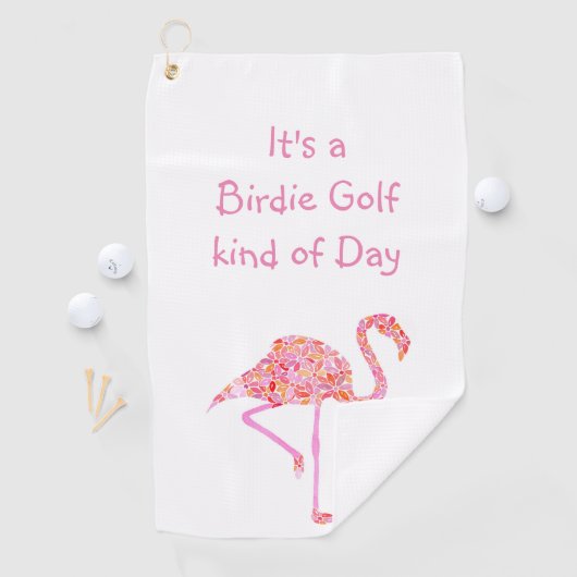 Serviette de golf Customisée Flamant rose (En situation)