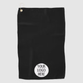 Serviette De Golf Customisez le logo de votre entreprise Black White (Devant)
