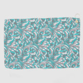 Serviette De Golf Cute aqua gris transparent motif floral (Horizontal)