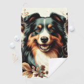 Serviette De Golf Cute Australian Shepherd Peinture (En situation)