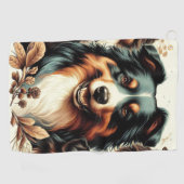 Serviette De Golf Cute Australian Shepherd Peinture (Horizontal)