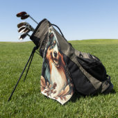 Serviette De Golf Cute Australian Shepherd Peinture (Vert)