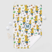 Serviette De Golf Cute Birdie Initial (En situation)
