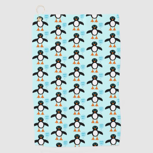Serviette De Golf Cute Blue Baby Boy Penguin Golf Serviette (Devant)