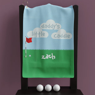 Serviette De Golf Cute Blue Green Daddy's Little Caddie Golf Towel