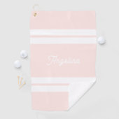 Serviette De Golf Cute Blush Rose Stripes Motif personnalisé (En situation)