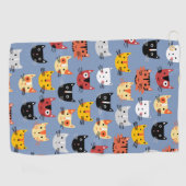 Serviette De Golf Cute chat (Horizontal)