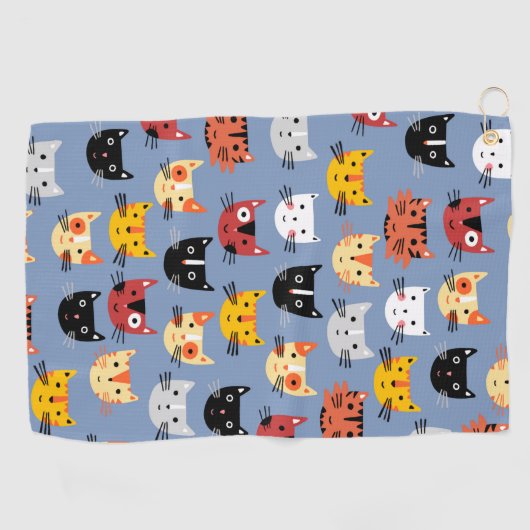 Serviette De Golf Cute chat (Horizontal)