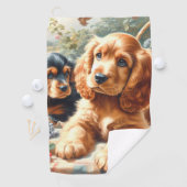 Serviette De Golf Cute Cocker Peinture Espagnole (En situation)