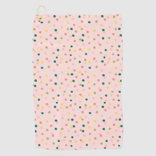 Serviette De Golf Cute Confetti Pois Motif Blush Green (Devant)