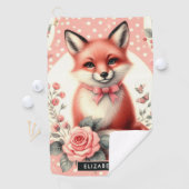 Serviette De Golf Cute Floral Baby Fox (En situation)