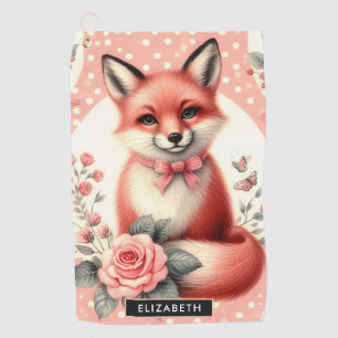 Serviette De Golf Cute Floral Baby Fox