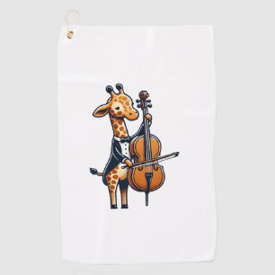 Serviette De Golf Cute Giraffe Jouer Cello Giraffes Musicien Musique