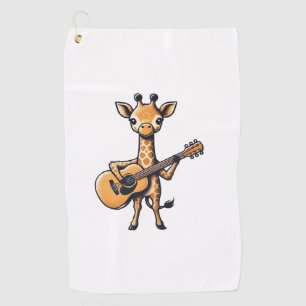 Serviette De Golf Cute Giraffe Jouer Guitare Giraffes Musicien Musi