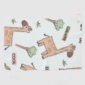 Serviette De Golf Cute Giraffe Motif sans couture (Horizontal)