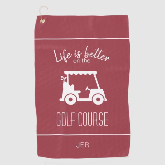 Serviette De Golf Cute Golf Panier Golf Golf Parcours de golf Citati (Devant)