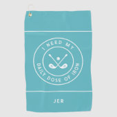 Serviette De Golf Cute Golfer Humour Golf Iron Sports Pro Turquoise  (Devant)